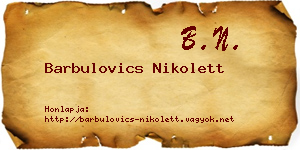 Barbulovics Nikolett névjegykártya